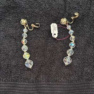 Elegant Gold and Crystal Drop Earrings